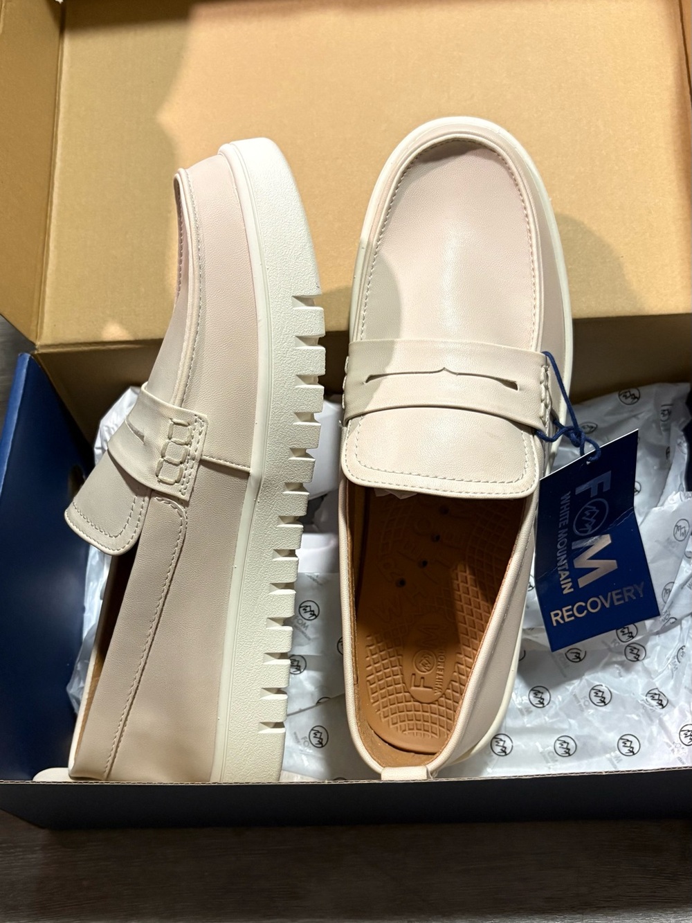 Slip-On Penny Loafers in Cream - Picture 2 of 3